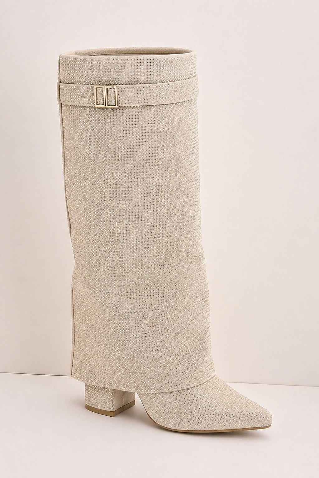Diamanté Beige Boots