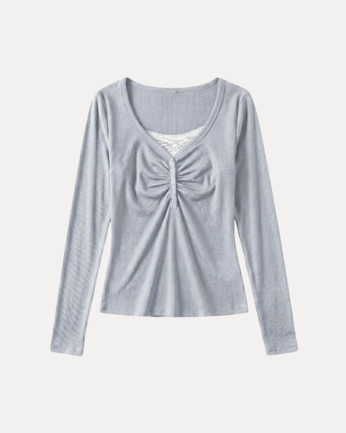Ruched Henley Top