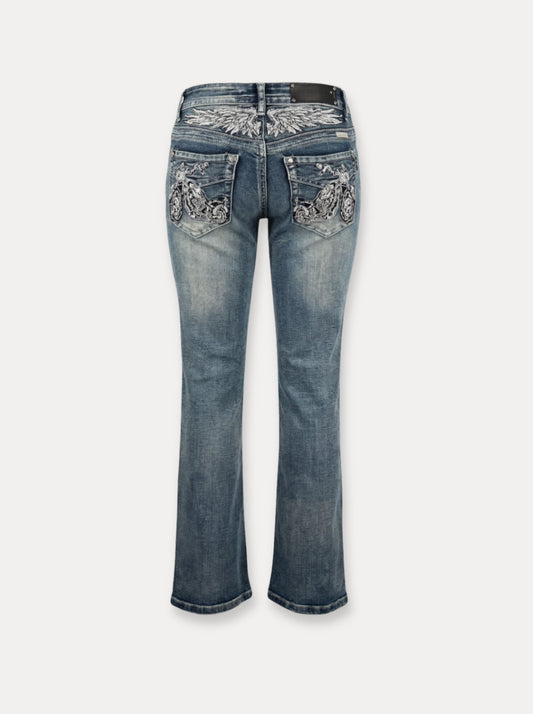 Embroidered Bootcut Jeans