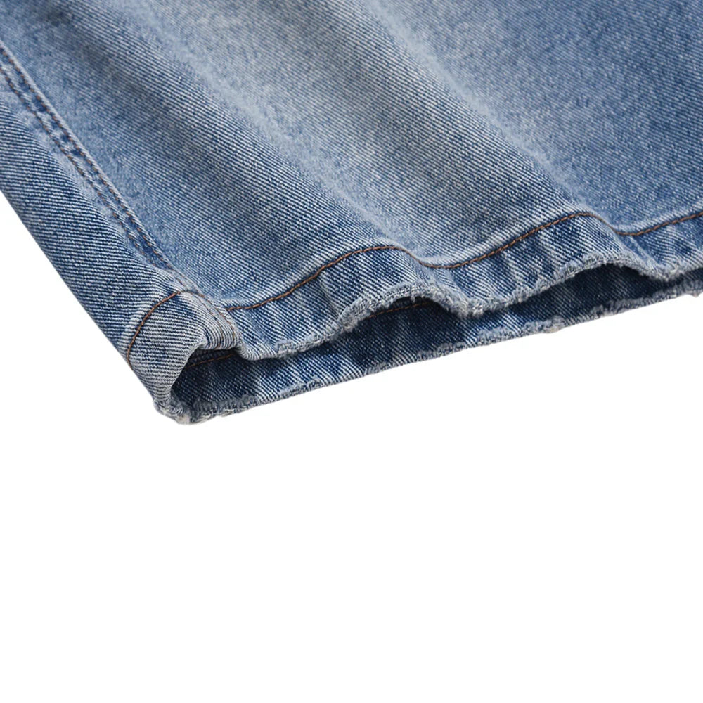 CHALK DENIM SHORTS
