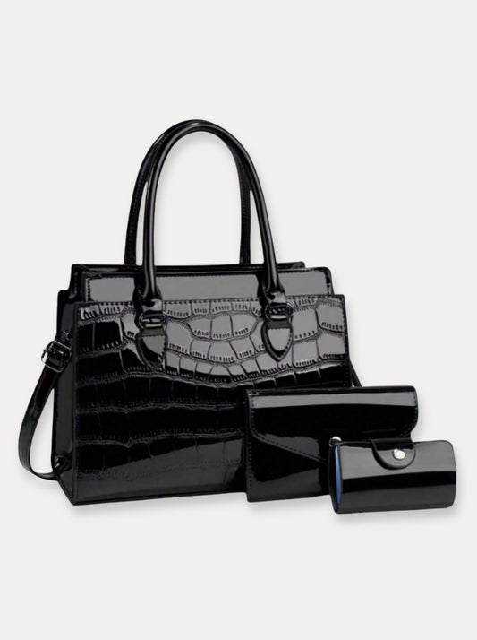 Textured Classic Handbag Set