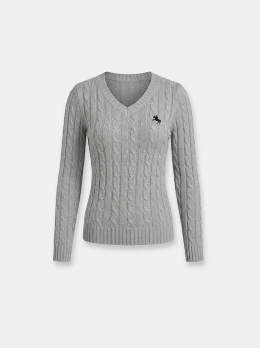 Cable Knit V-Neck Sweater
