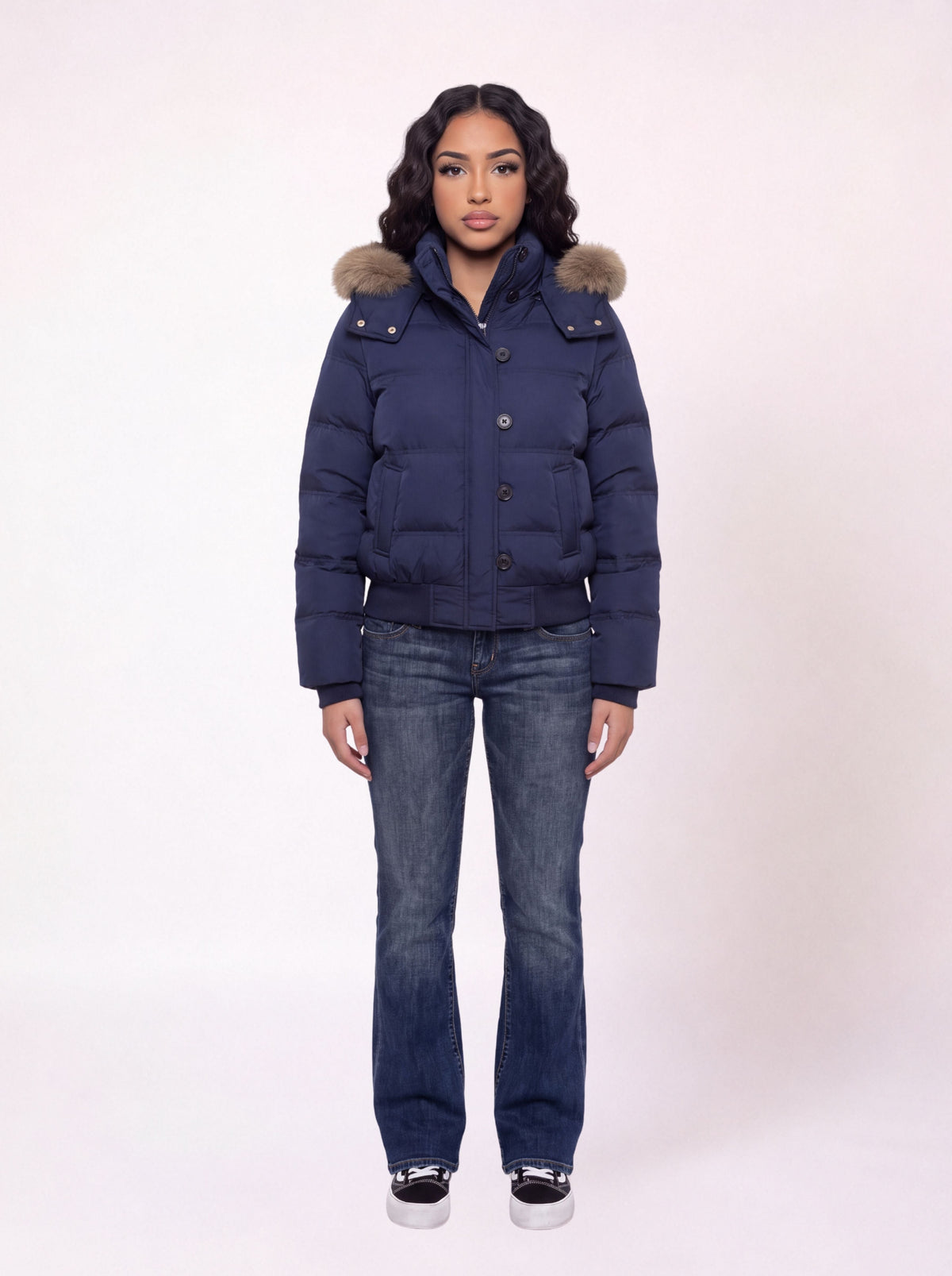 Fur Collar Short Parka