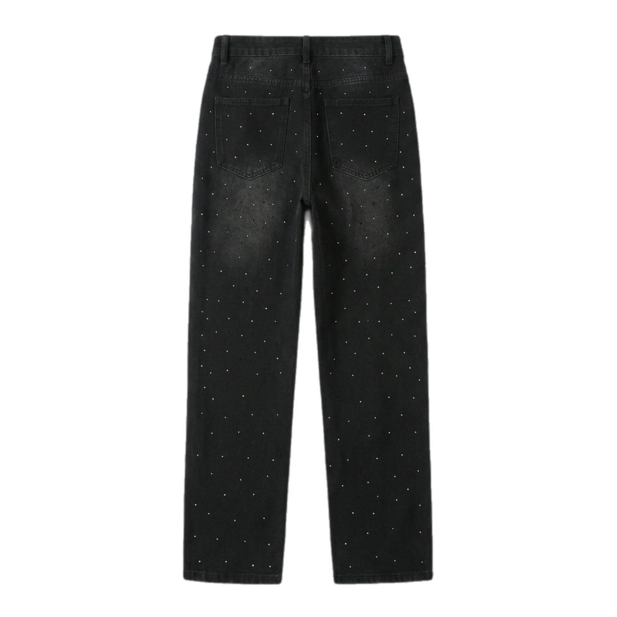 BLACK RHINESTONE CLOUD DENIM JEANS
