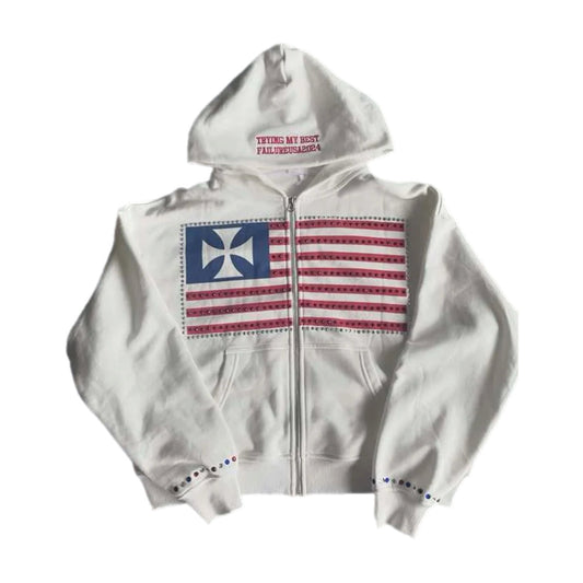 NATIONAL FLAG PATTERN CLOUD Zip up