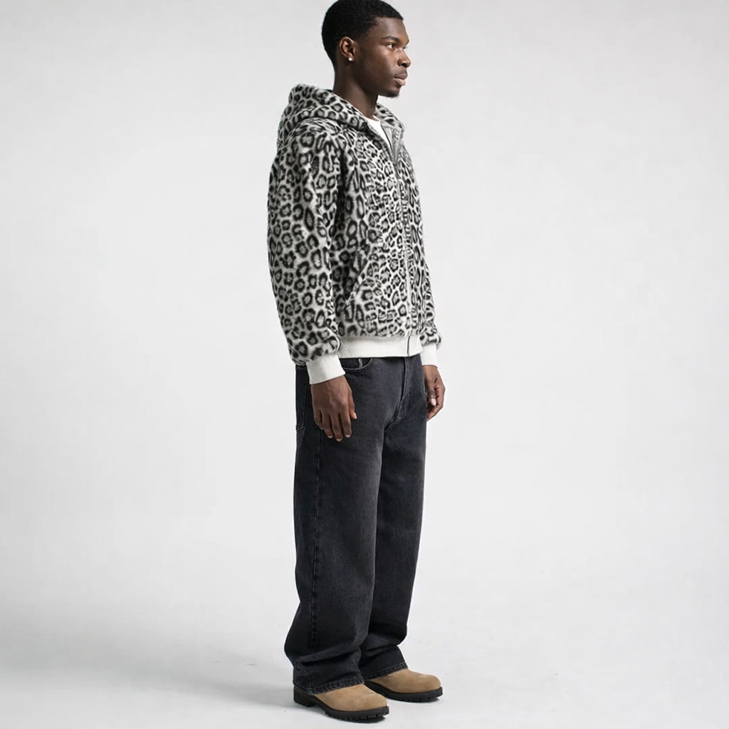 LEOPARD CLOUD Two Side Zip Up