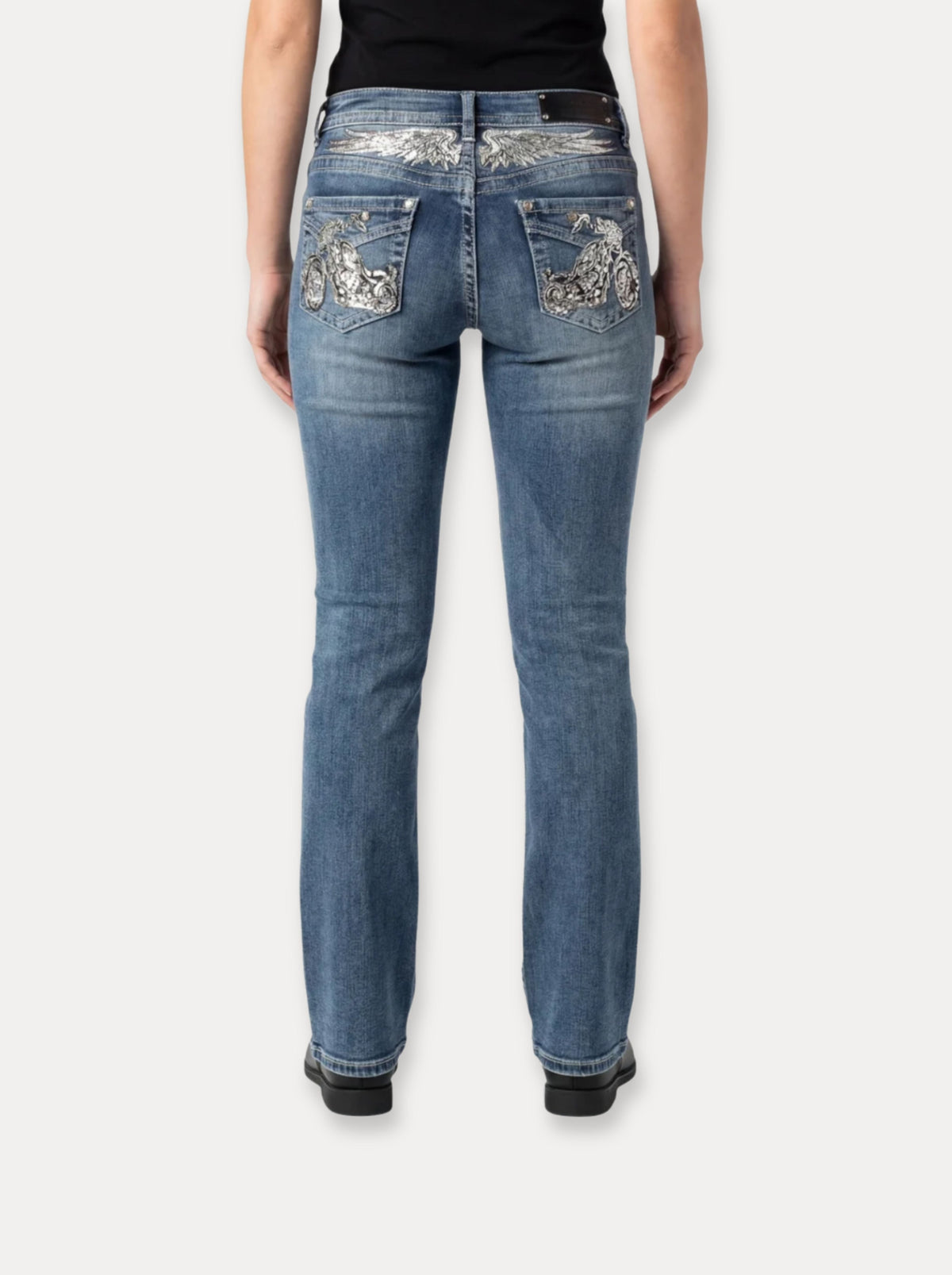 Embroidered Bootcut Jeans