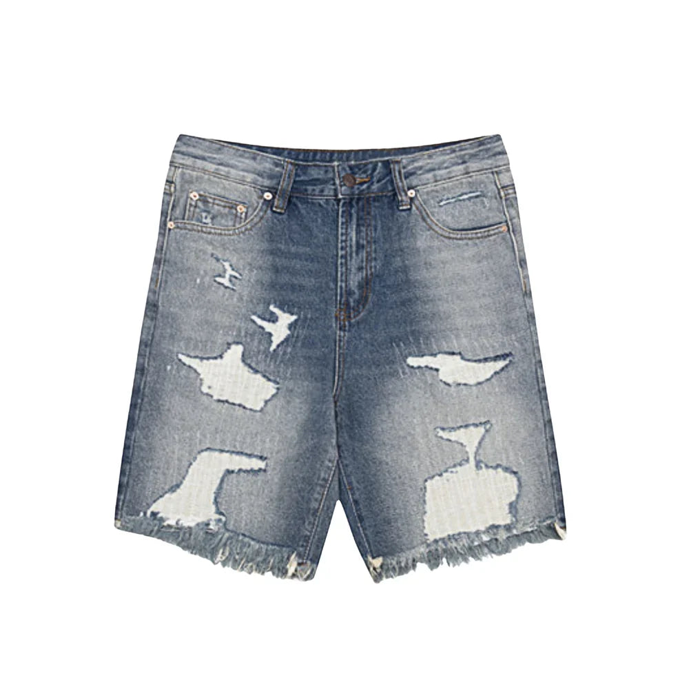 ROUGH DENIM SHORTS