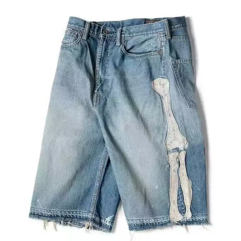 SKELETON CLOUD Denim Shorts
