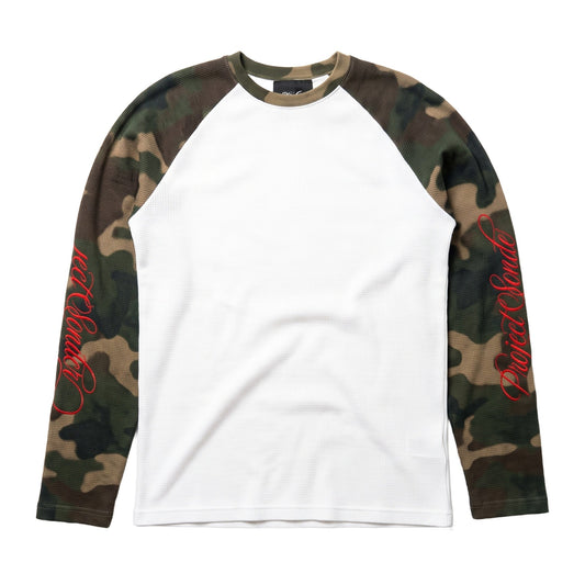 CAMO RAGLAN WAFFLE LONG SLEEVE
