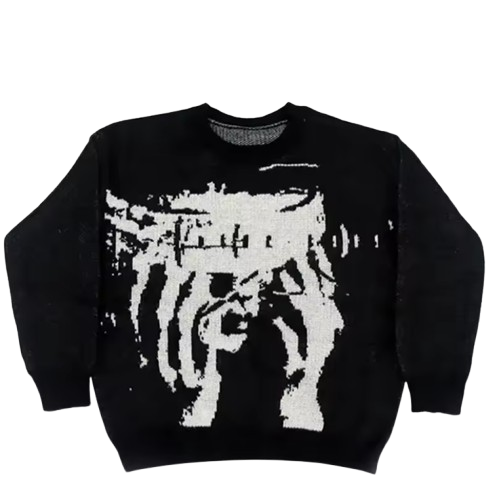 Abstract Graphic Knit Sweater