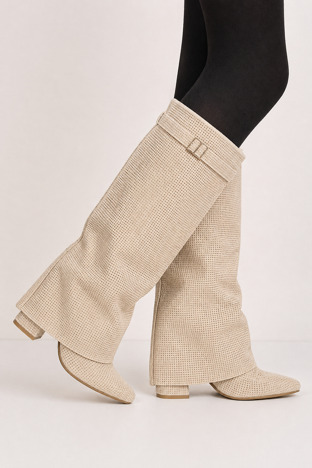 Diamanté Beige Boots