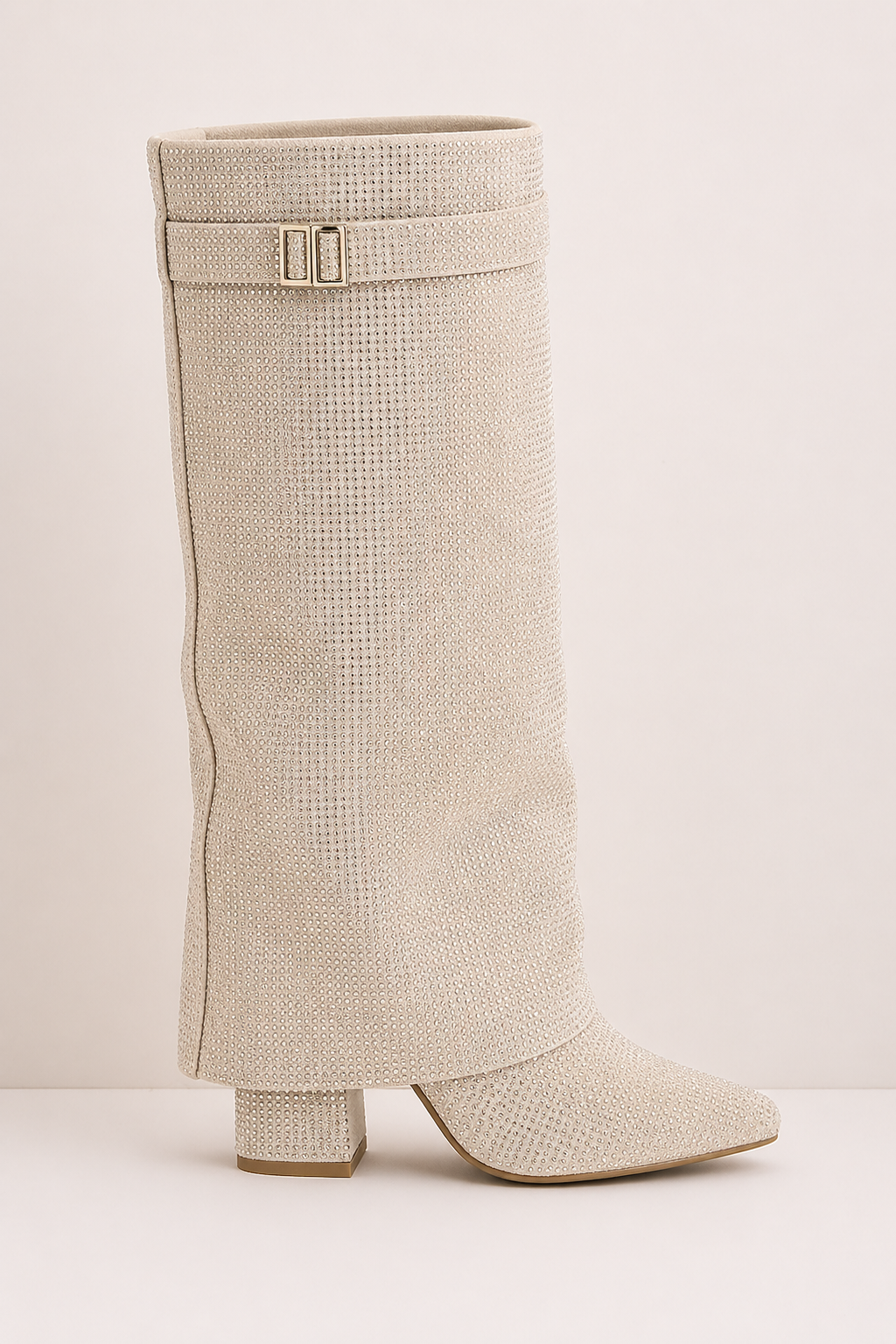 Diamanté Beige Boots
