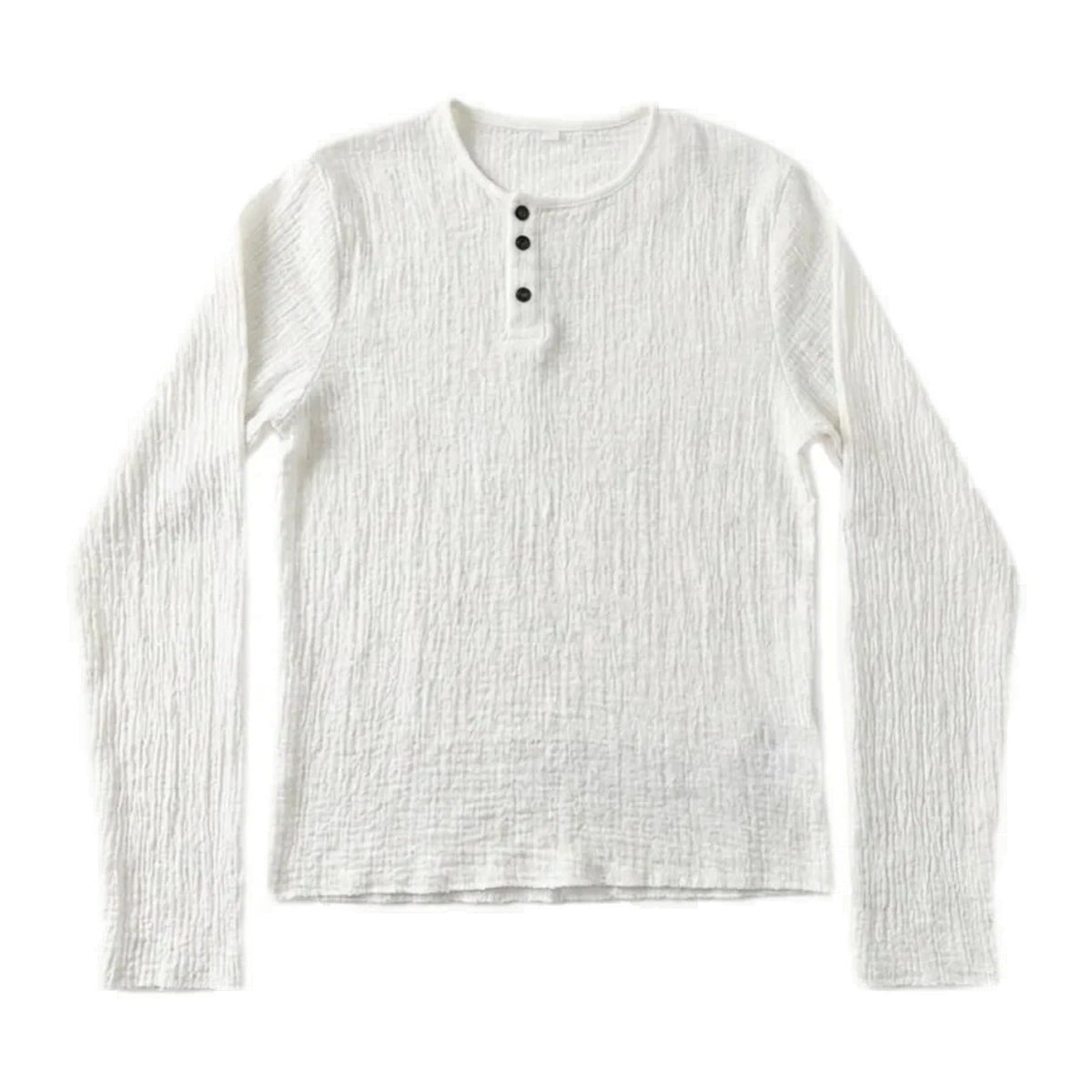 CRINKLE HENLEY LONG SLEEVE