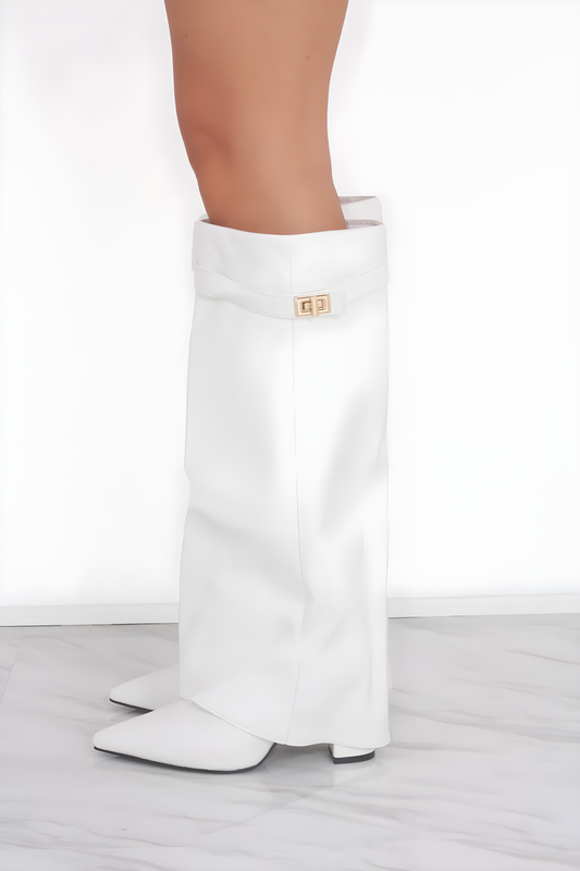 Leather White Boots